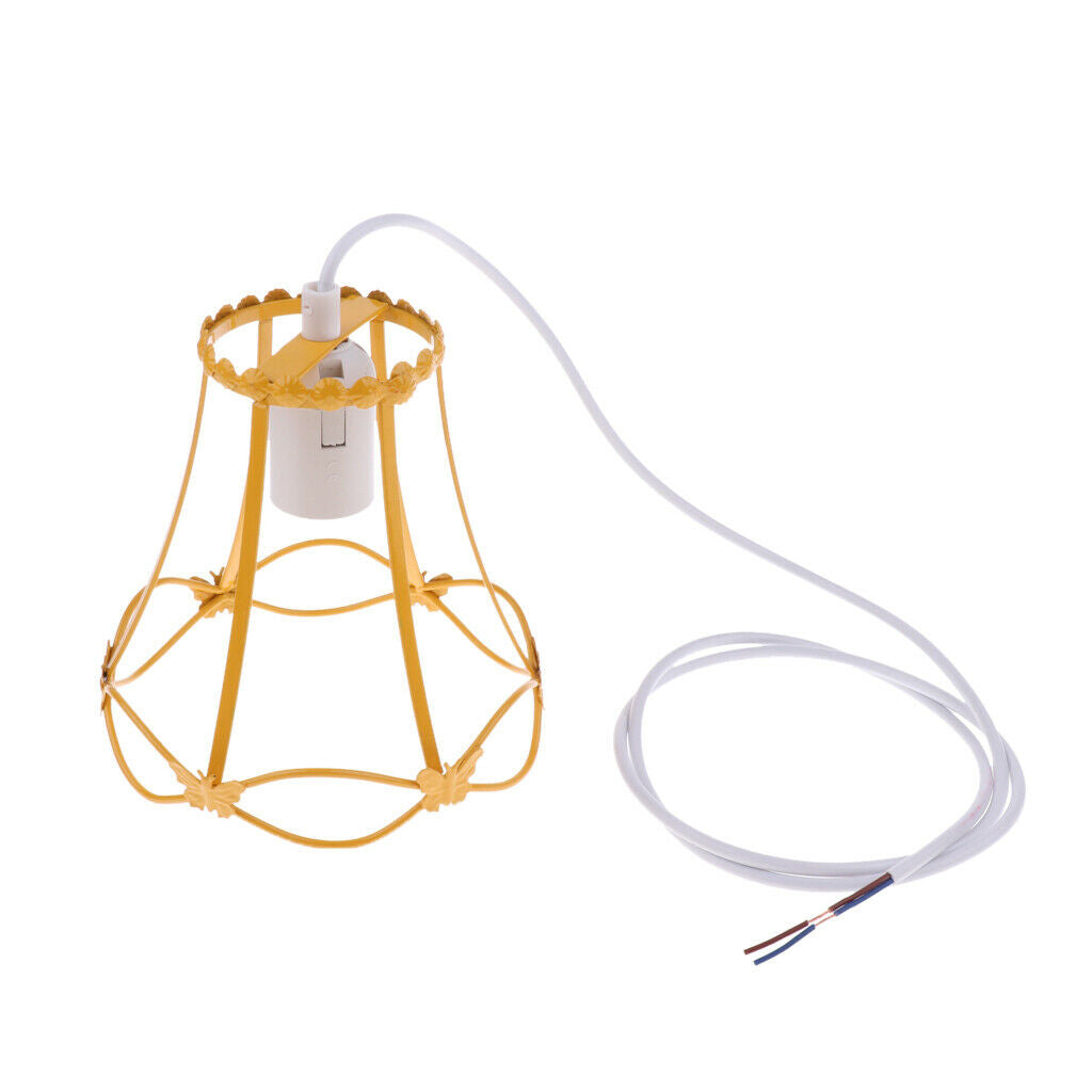 Modern Wrought Iron Wire Frame Ceiling Pendant Light Shade with Decorative