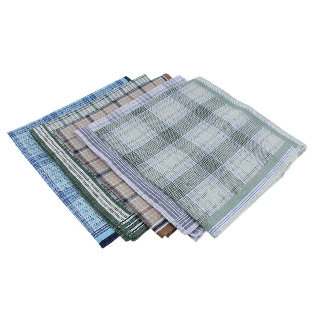 5Pieces Handkerchief Men Assorted Woven Cotton 100% Handkerchiefs Art