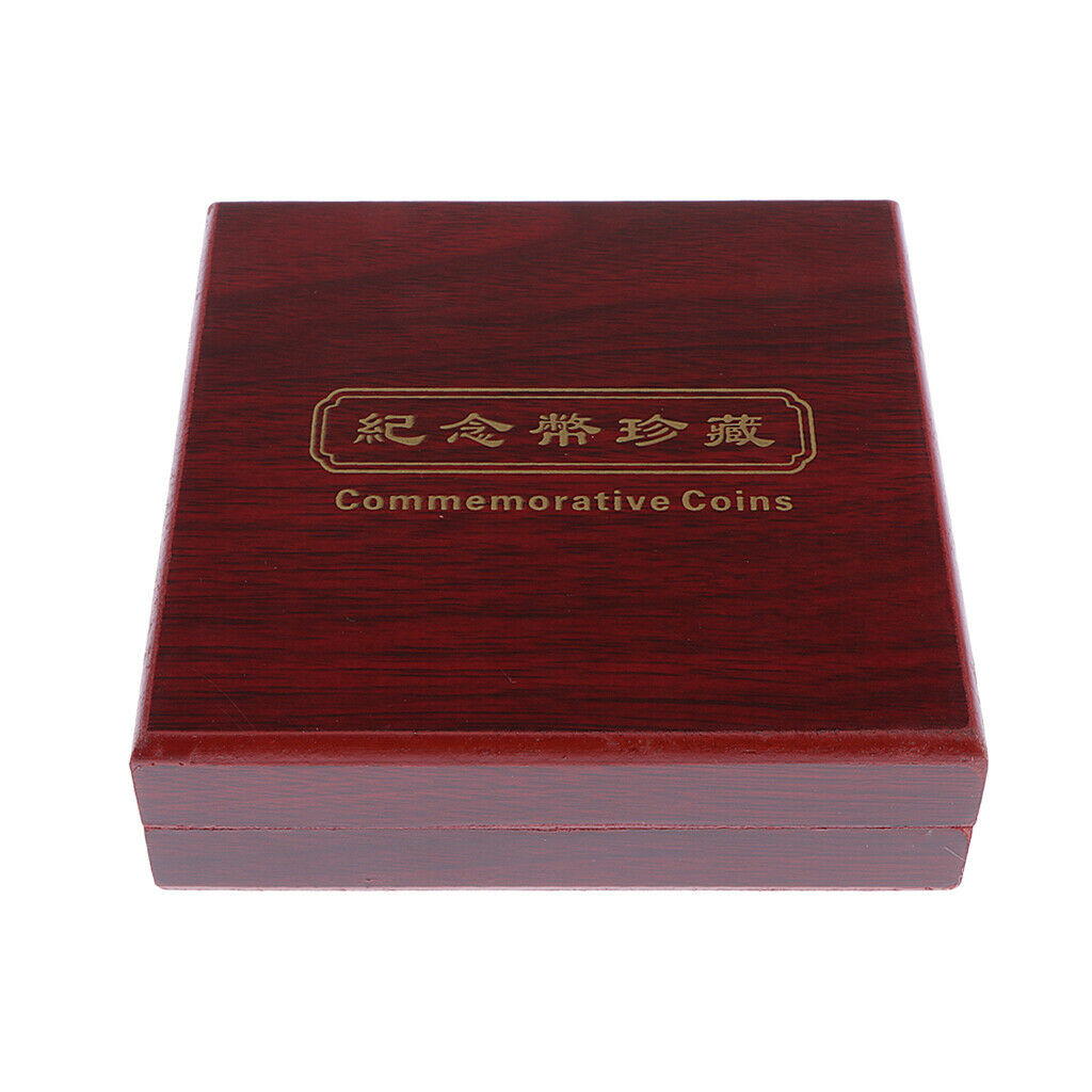 Wood Display Case for Coins / Medals of 4cm - Retro Coin Storage Box for 1 Piece