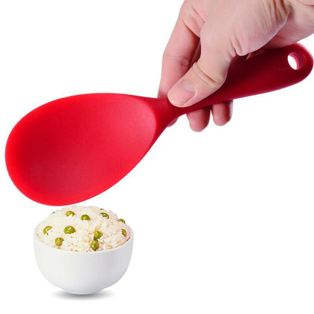 Lots 2 Non-Stick Rice Paddle Spoon Home Camping BBQ Lightweight Red+Black
