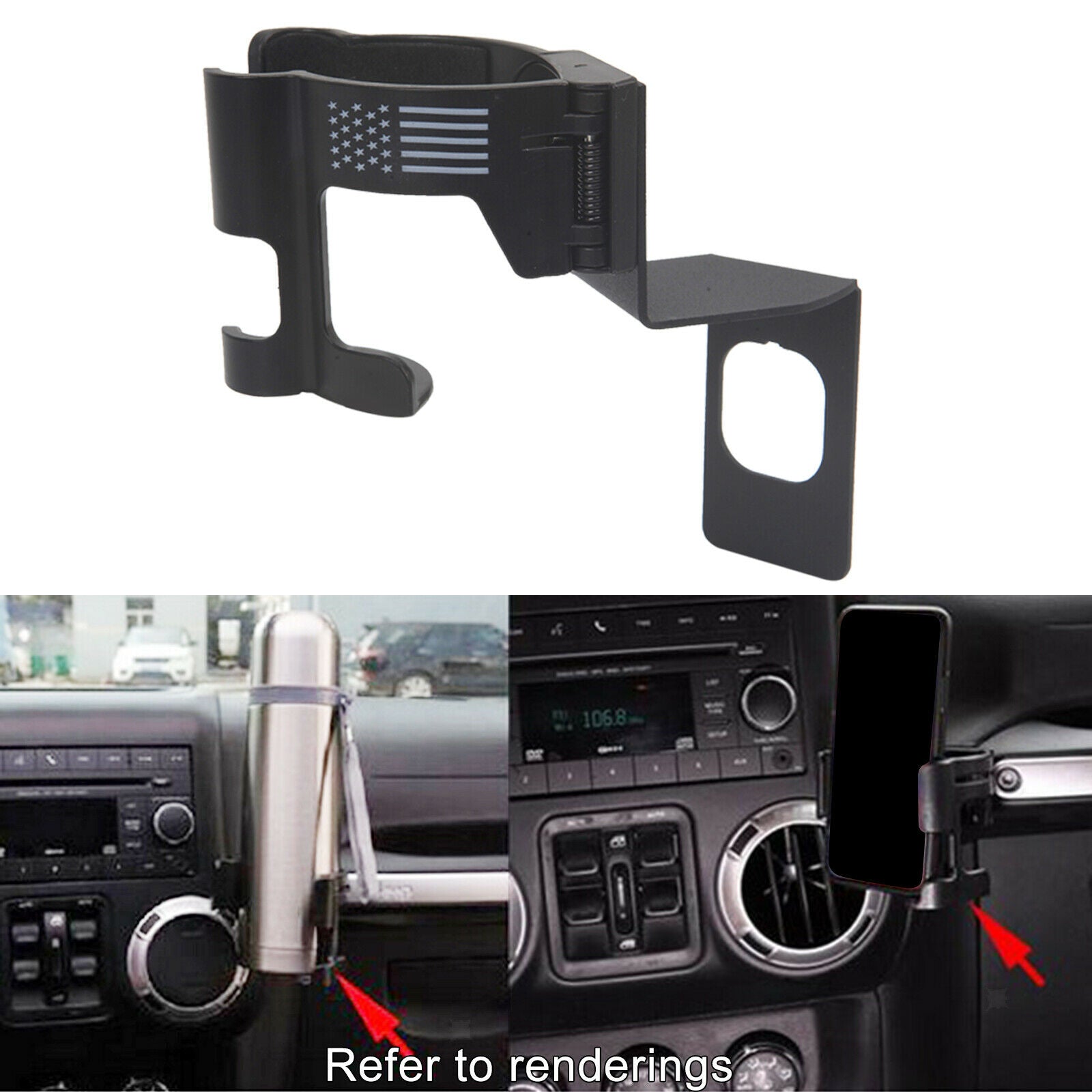 Drink Cup Bracket Phone Holder for Jeep Wrangler JK for  Wrangler JL JT