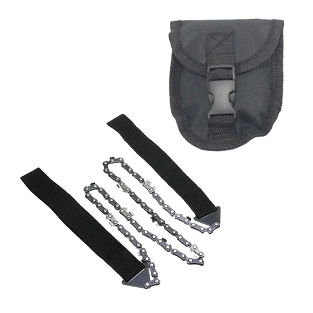 Camping Pocket Chainsaw Chain Saw 24" Survival Gear Emergency Kit Compact