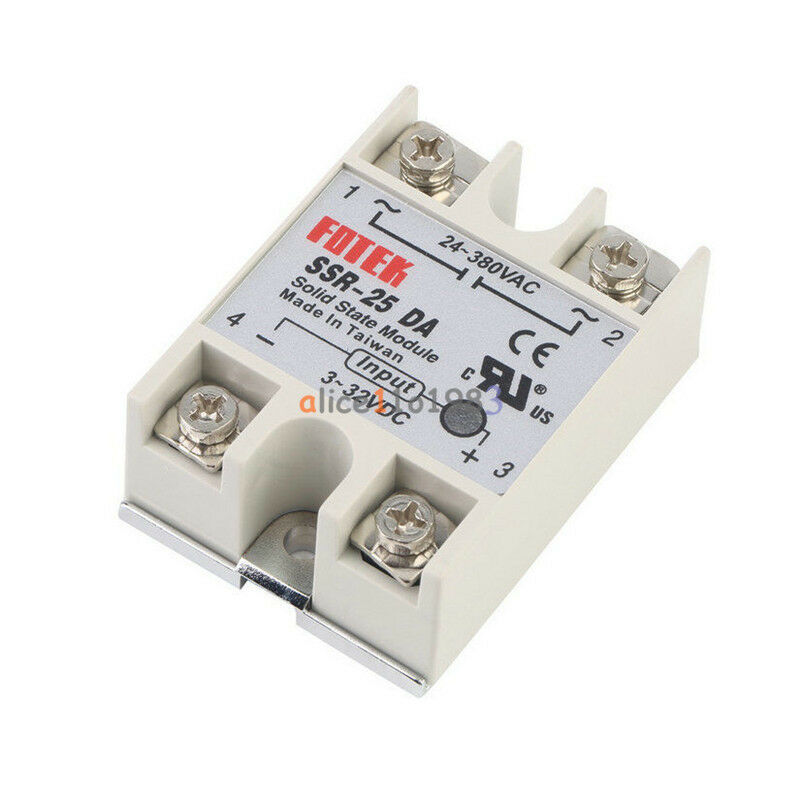 Output 24V-380V 25A SSR-25 DA Solid State Relay For PID Temperature Controller