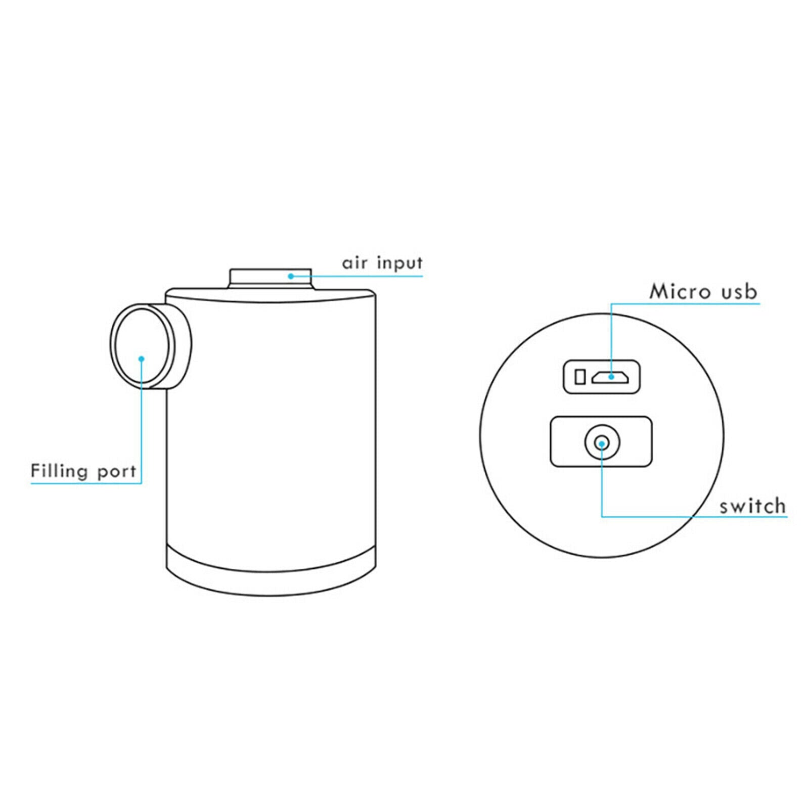 Air Pump Quick Inflate Deflate Air Mattress Swimming Ring Pump Camping Tools