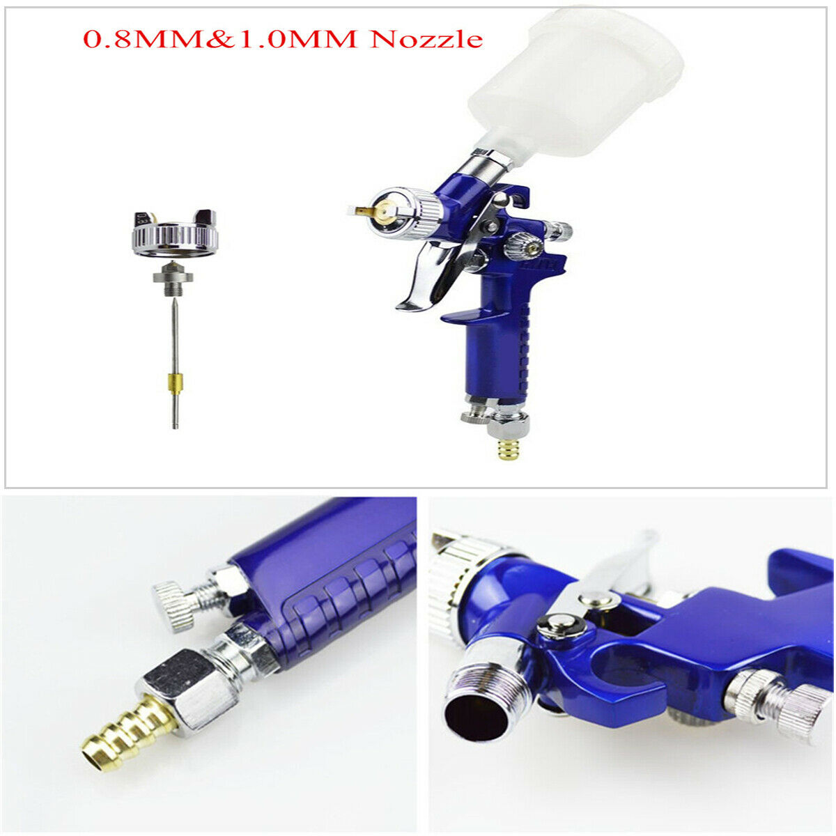 0.8/ 1.0mm Nozzle H-2000 Professional HVLP Paint Spray Gun For Car Aerial Camera