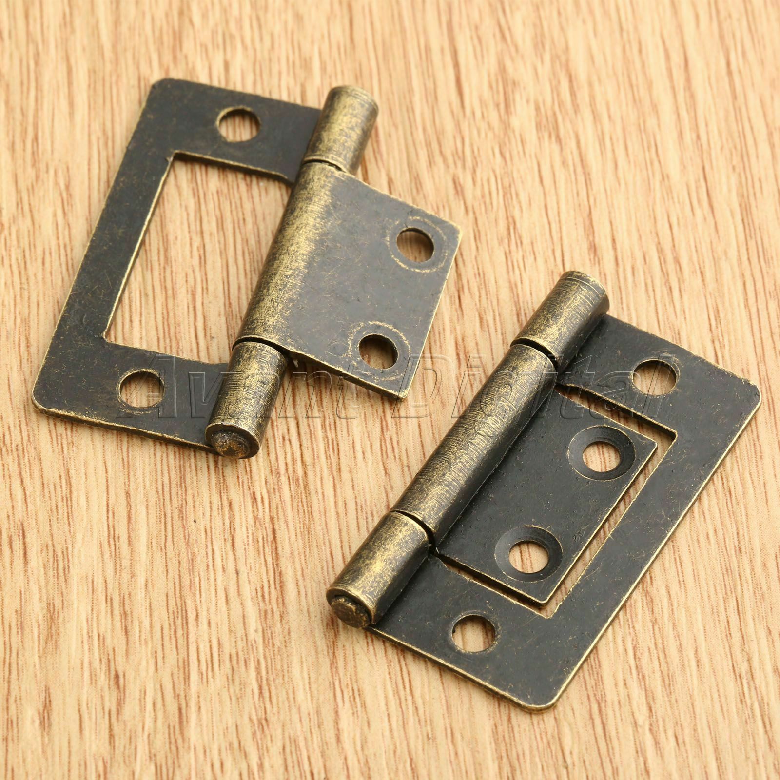 2pcs Retro Jewelry Box Chest Cabinet Hinges Furniture Door Flush Hinge 38mm*20mm