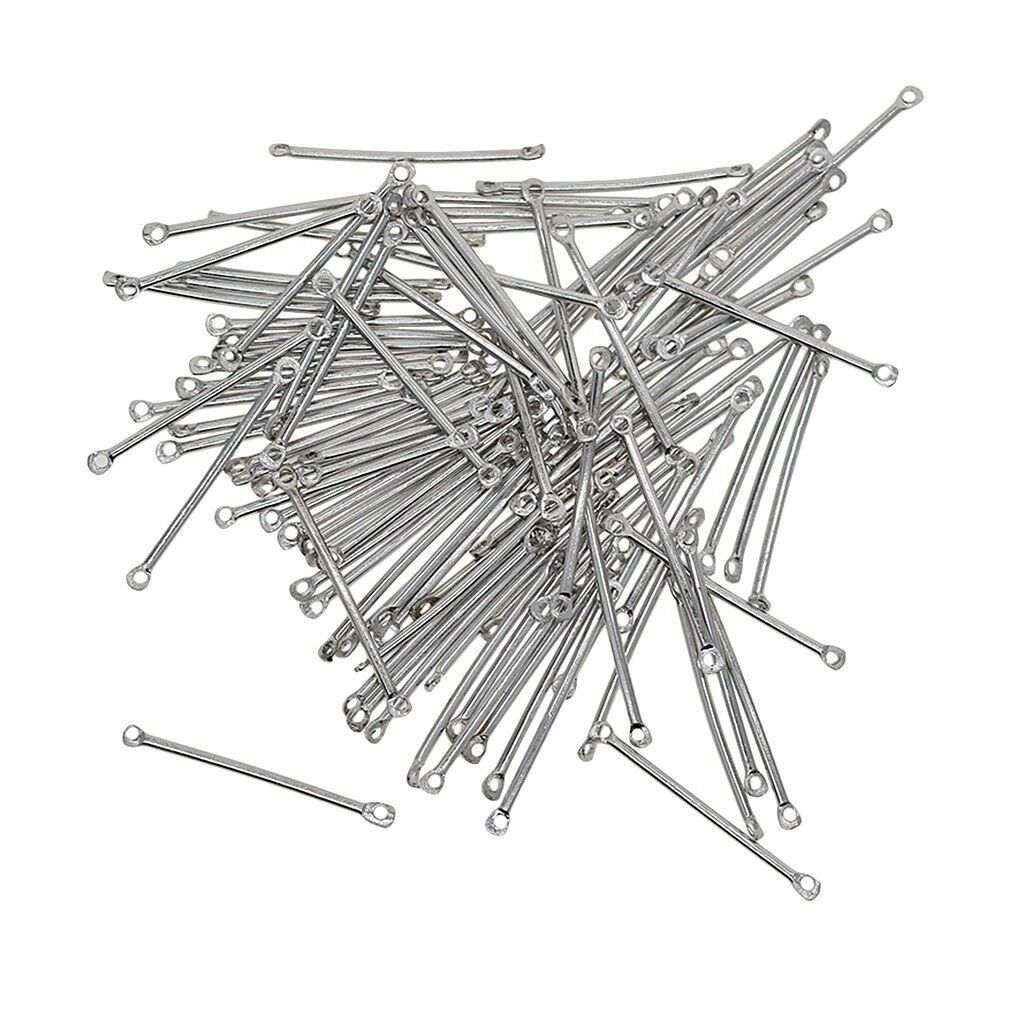 100pcs Straight Bar Connectors Jewelry Making Charms Findings for Craft 25mm