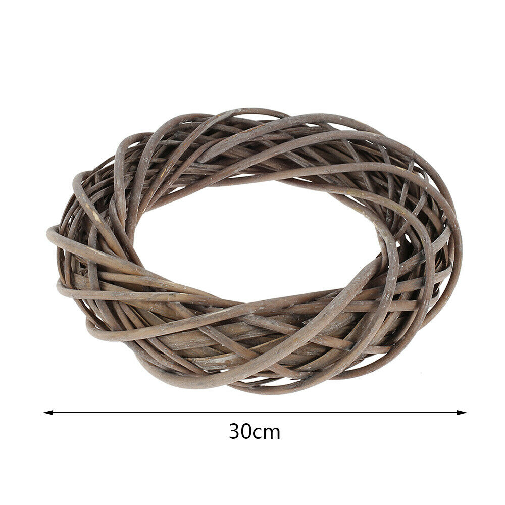 30CM Christmas Rattan Wreath Wicker Rattan Garland DIY Wedding Party Decor