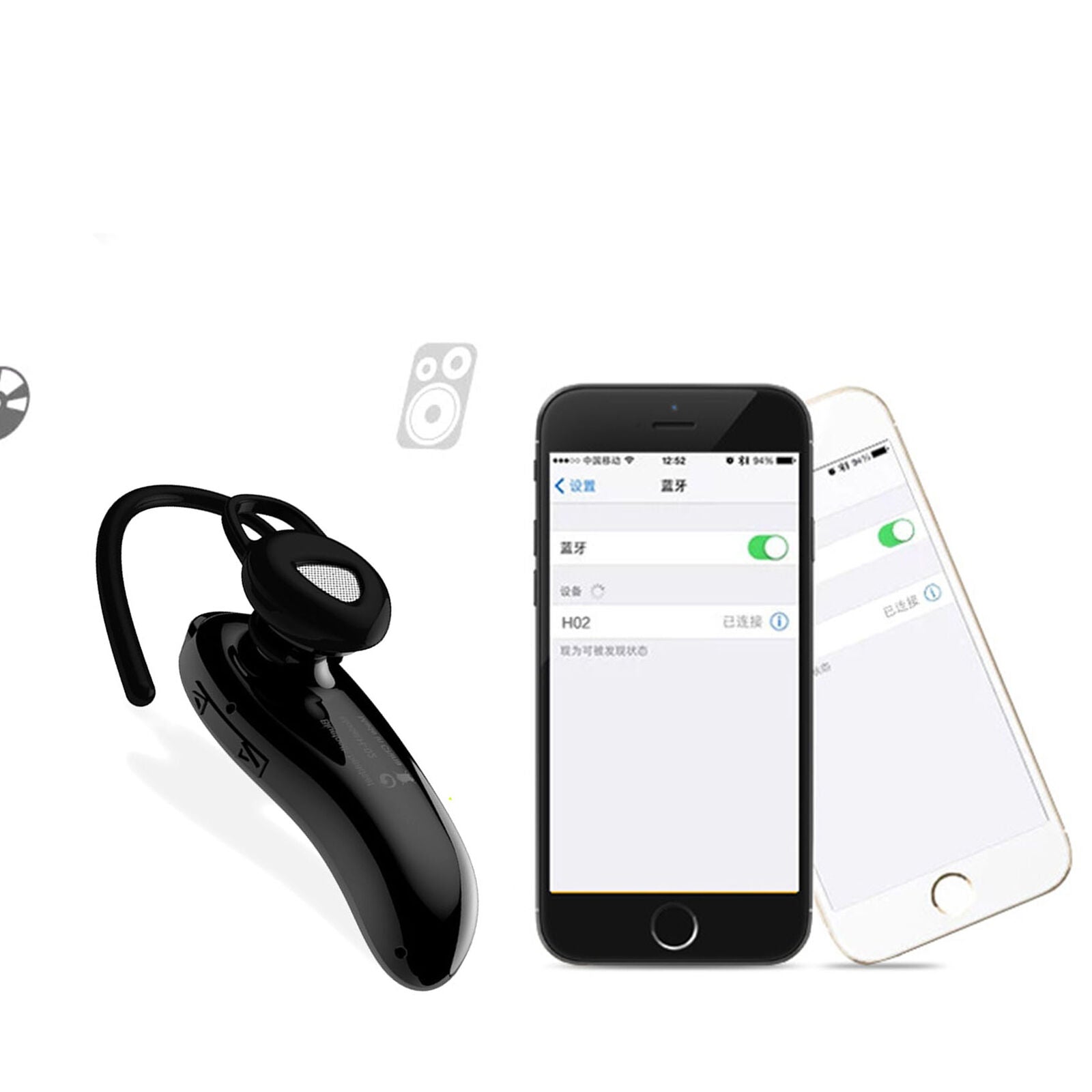 Wireless Earhook Bluetooth Noise Cancelling Trucker Headset Earpiece For Driving