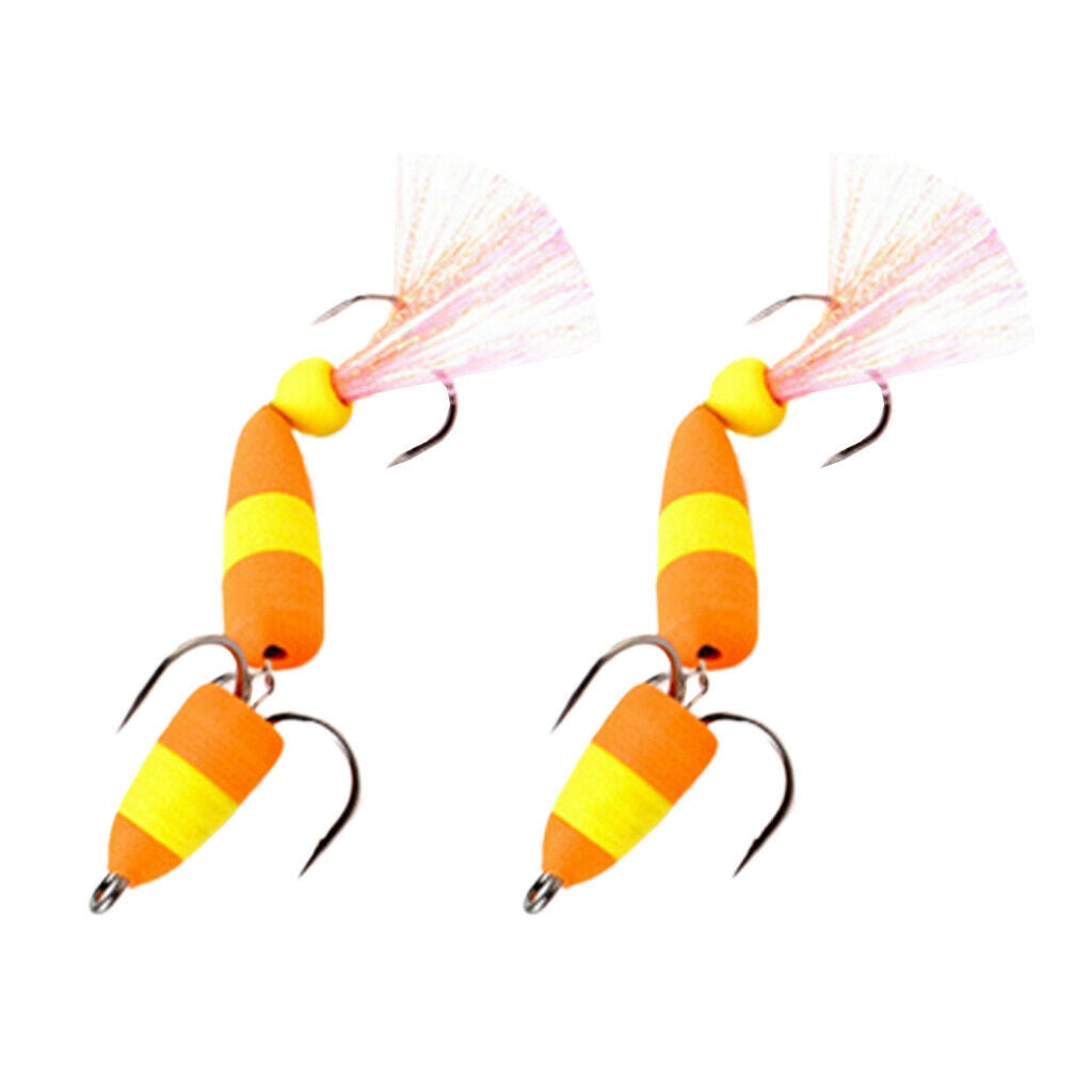 2Packs Fishing Lures Floating Baits Swimbaits 2 Treble Fishhooks Crankbaits