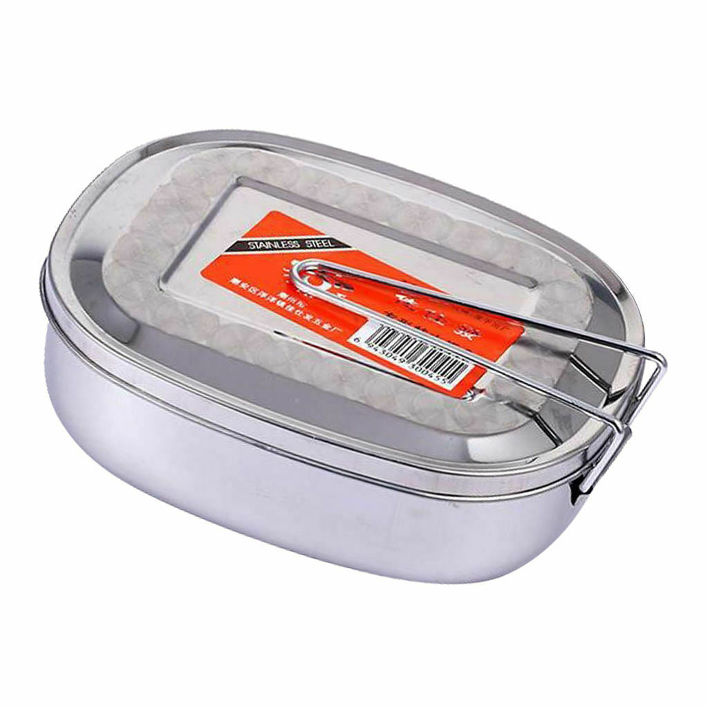 Stainless Steel Bento Lunch Box Outdoor Camping Picnic Food Container M
