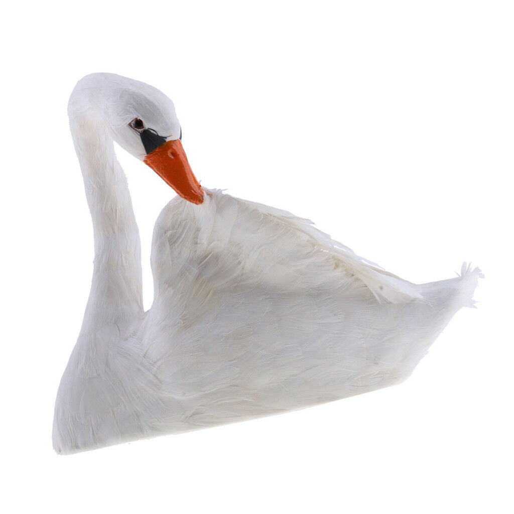 White Swan Realistic Sculpture Outdoor Lawn Garden Statue Pond Decor #4