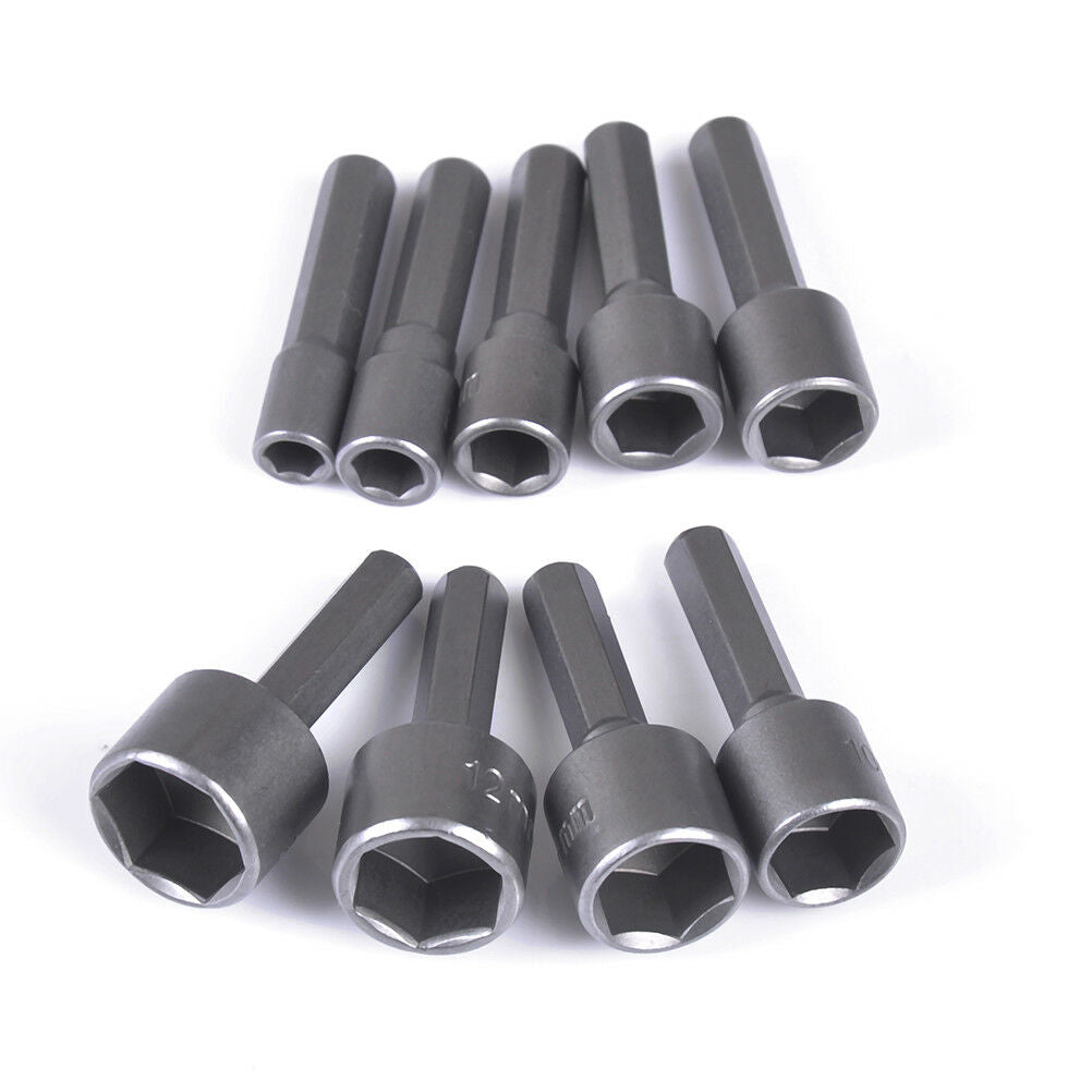 5-13mm steel power nut driver drill bit set 1/4" hex shank metric socket wren Kt