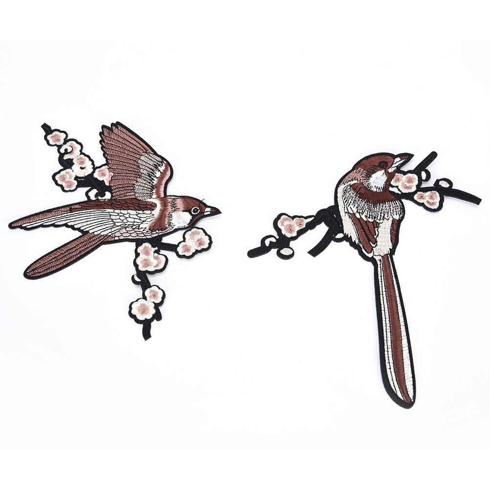 1pcs Bird Embroidered Patches Iron on Sewing Stripe for clothes applique Pip