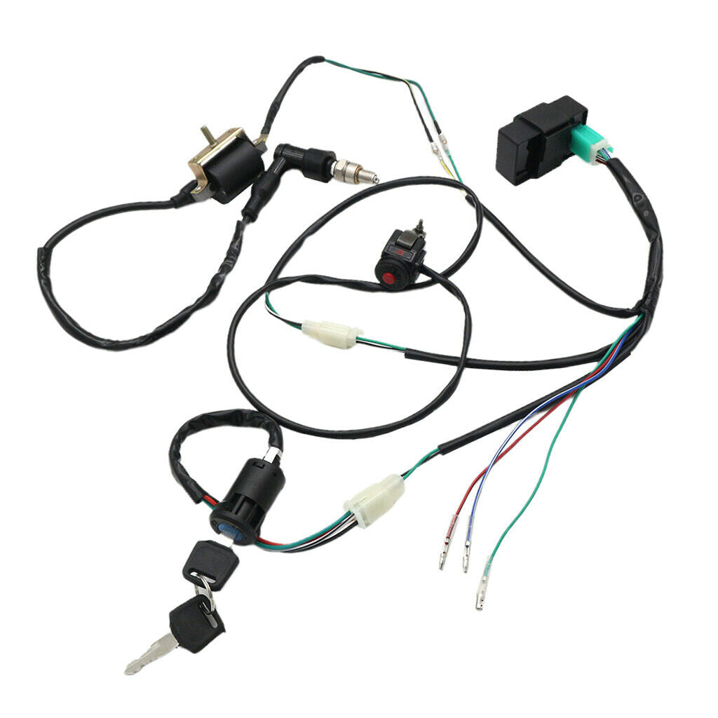 1Pcs Wiring Loom Harness Ignition Coil for 50cc -160CC 4 Stroke Kick Start