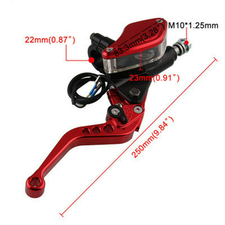 7/8" 22mm Dual Hydraulic Front Brake Master Cylinder & Clutch Adjustable Levers