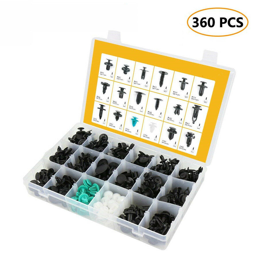 360pc Mixed Car SUV Door Panel Bumper Fender Cover Retainer Rivet Fastener Clips