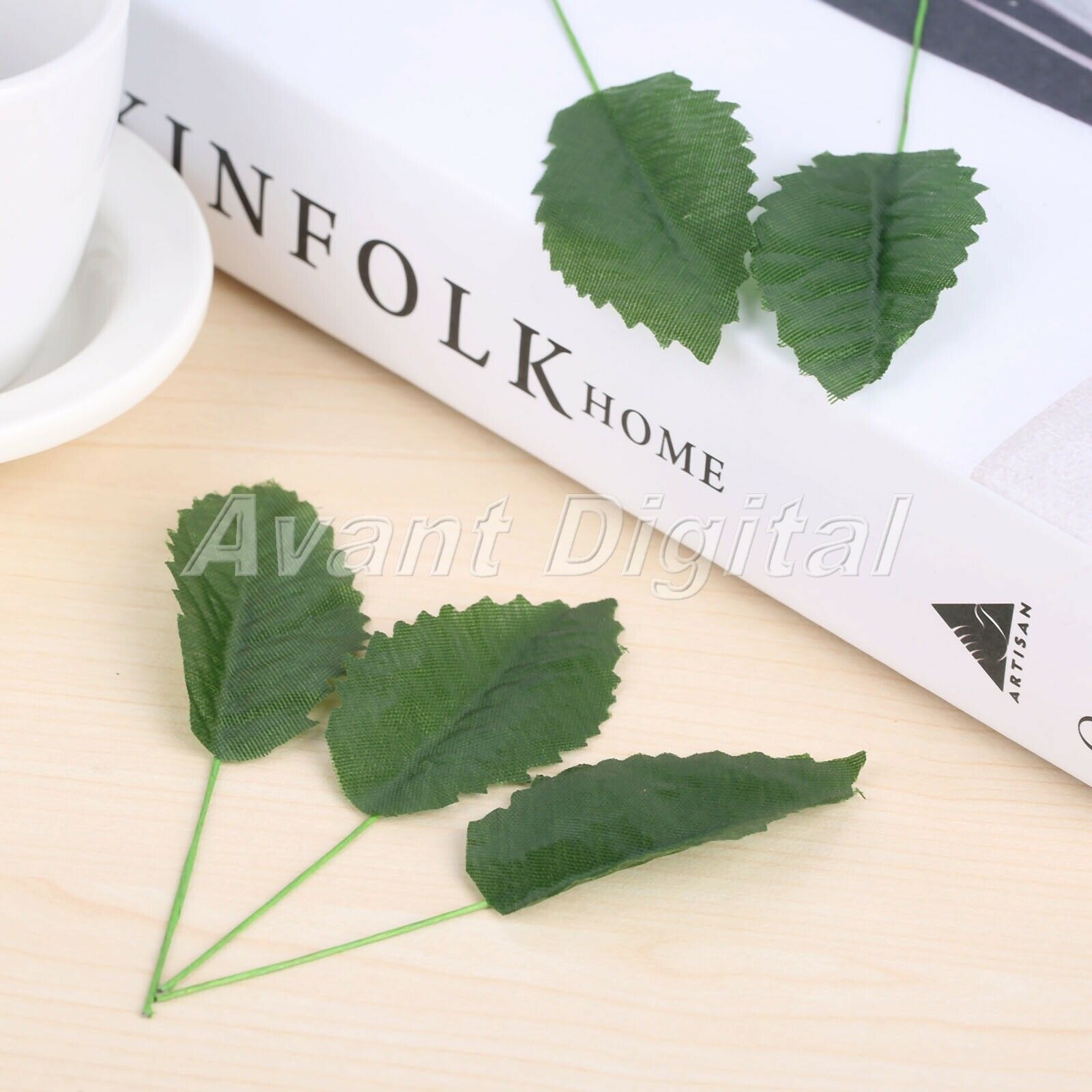 Decoration Artificial Flowers Silk Leaf Christmas DIY Crafts Floral Leaves 50Pcs