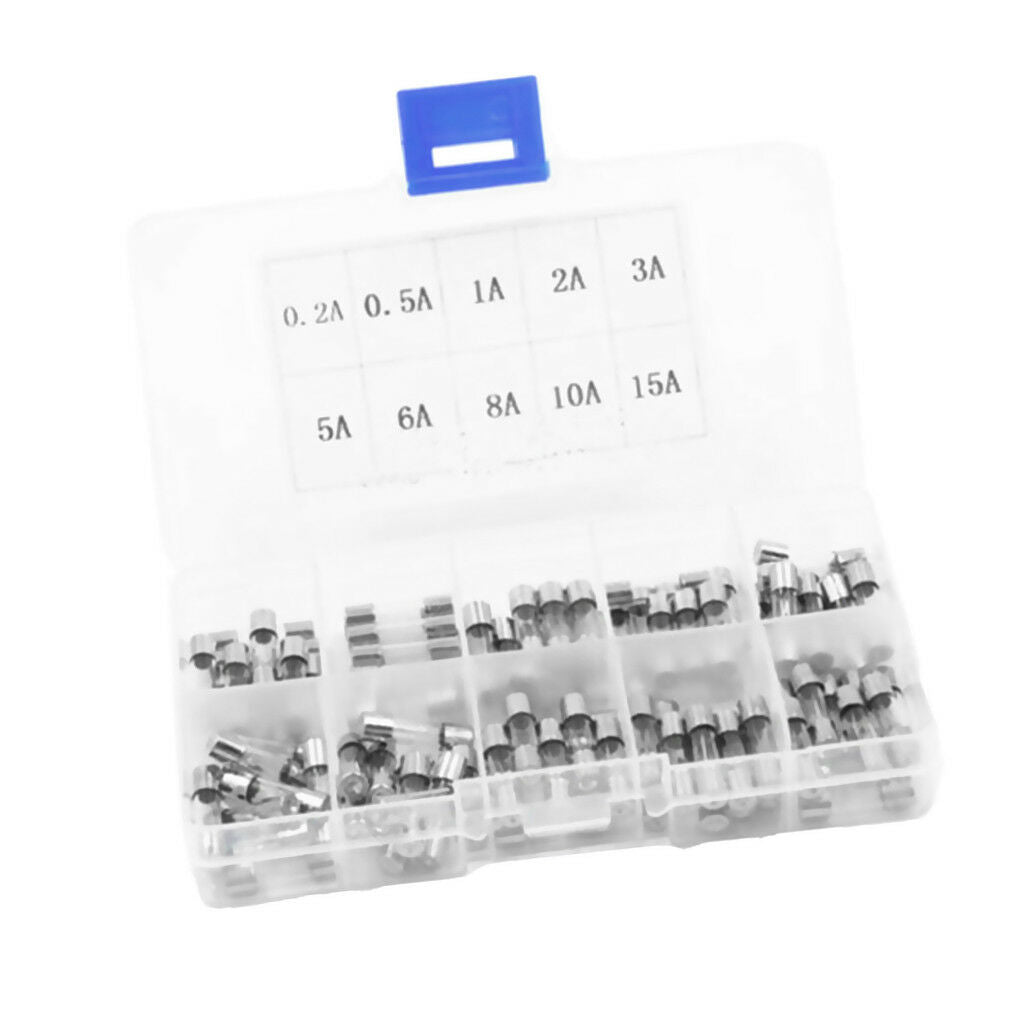 50PCS 6x30mm Quick Blow Glass Tube Fuse Fast-blow Glass Fuses Assorted Kit