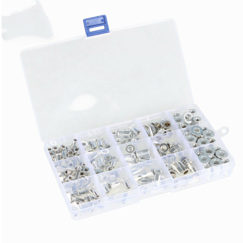 150Pcs Aluminum Flat Head Vertical Grain Rivet Nut Blind Rivet Nut Blind Rivet