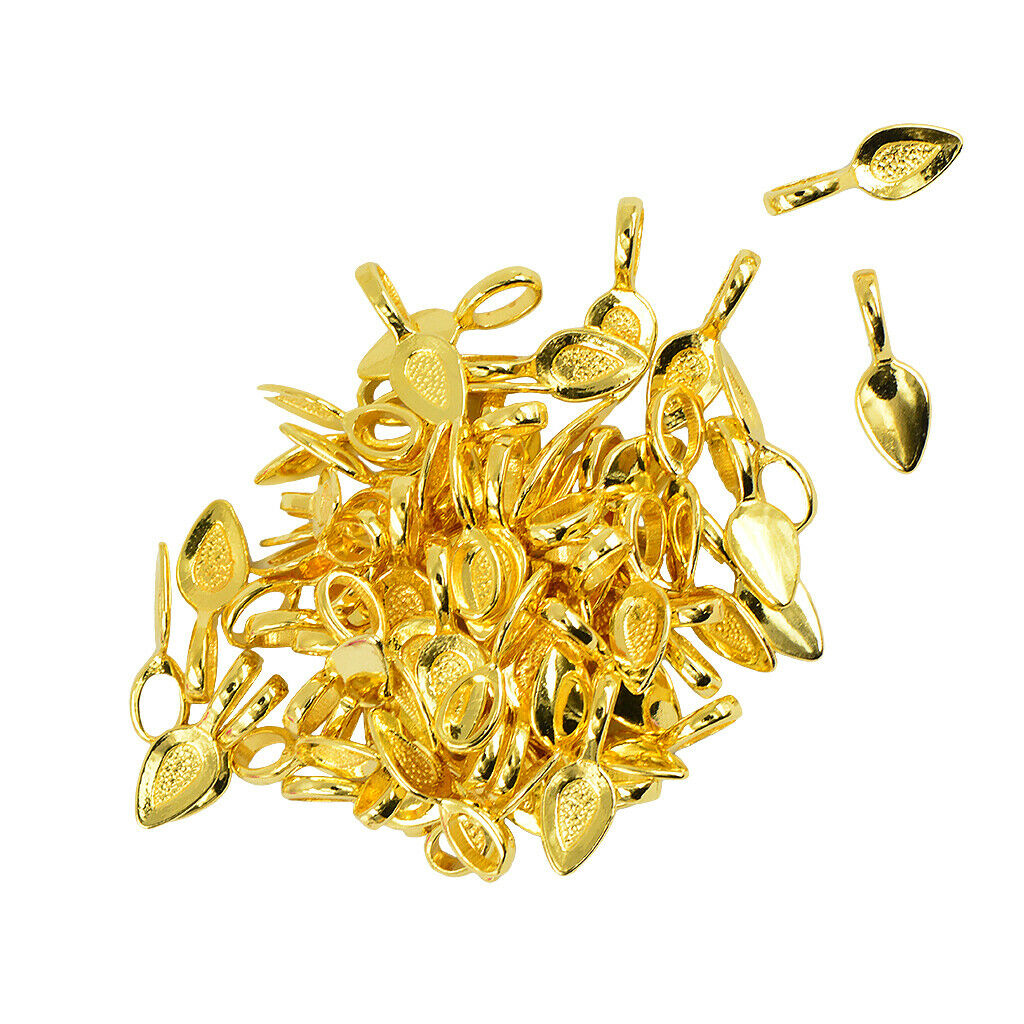 100pcs Spoon Glue on Bail Earring Dangle Glass Tile DIY Pendant Connector