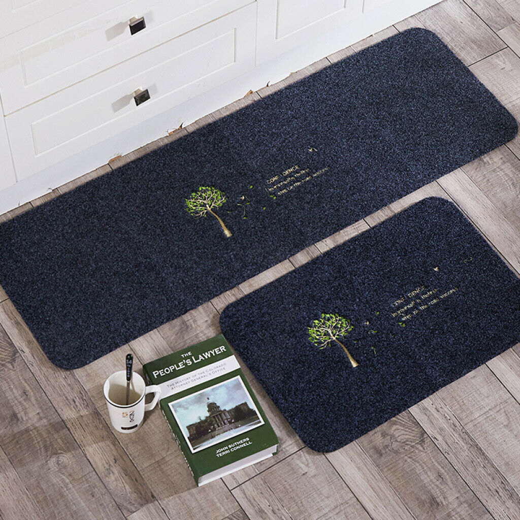 2x Kitchen Area Rugs Anti-skid Water-absorbing Floor Cushion for Kichen