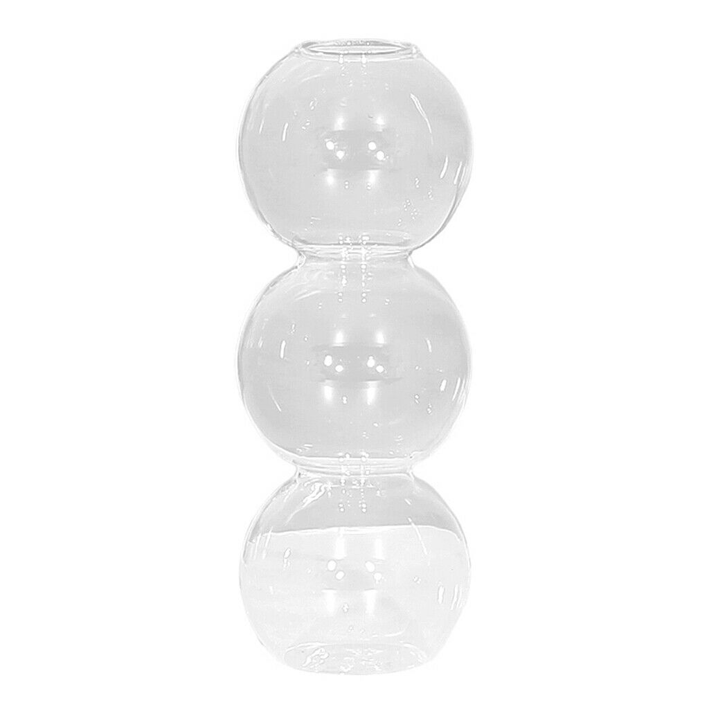 Glass Flower Vase Glass Planter Hydroponics for Bedroom Living Room 3 Balls