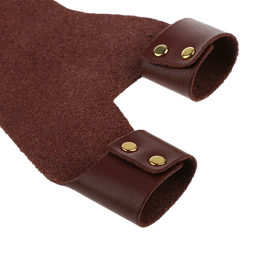 Cow Leather Archery Hunting Hand Protector Guard Shooting Glove Brown