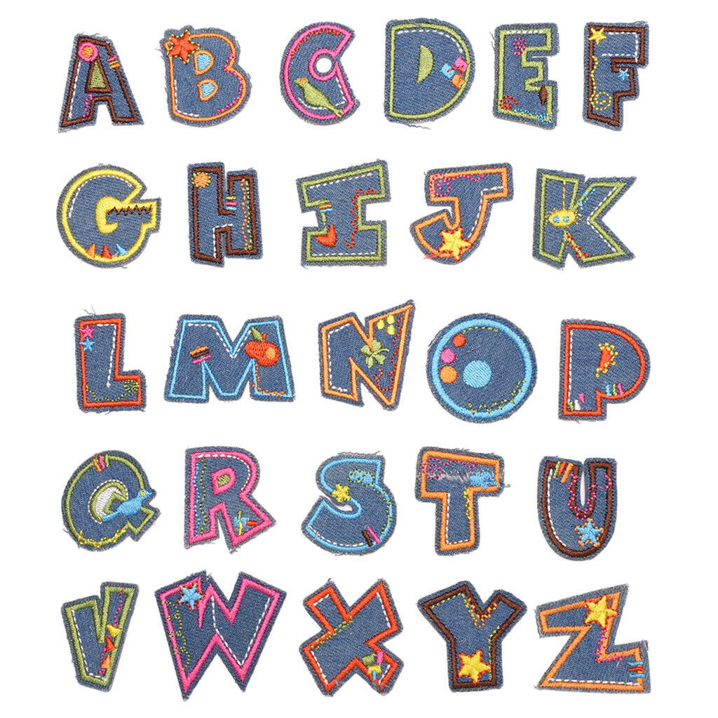 Letter Iron On Patches Sew On Applique Embroidered Patch AZ Letter