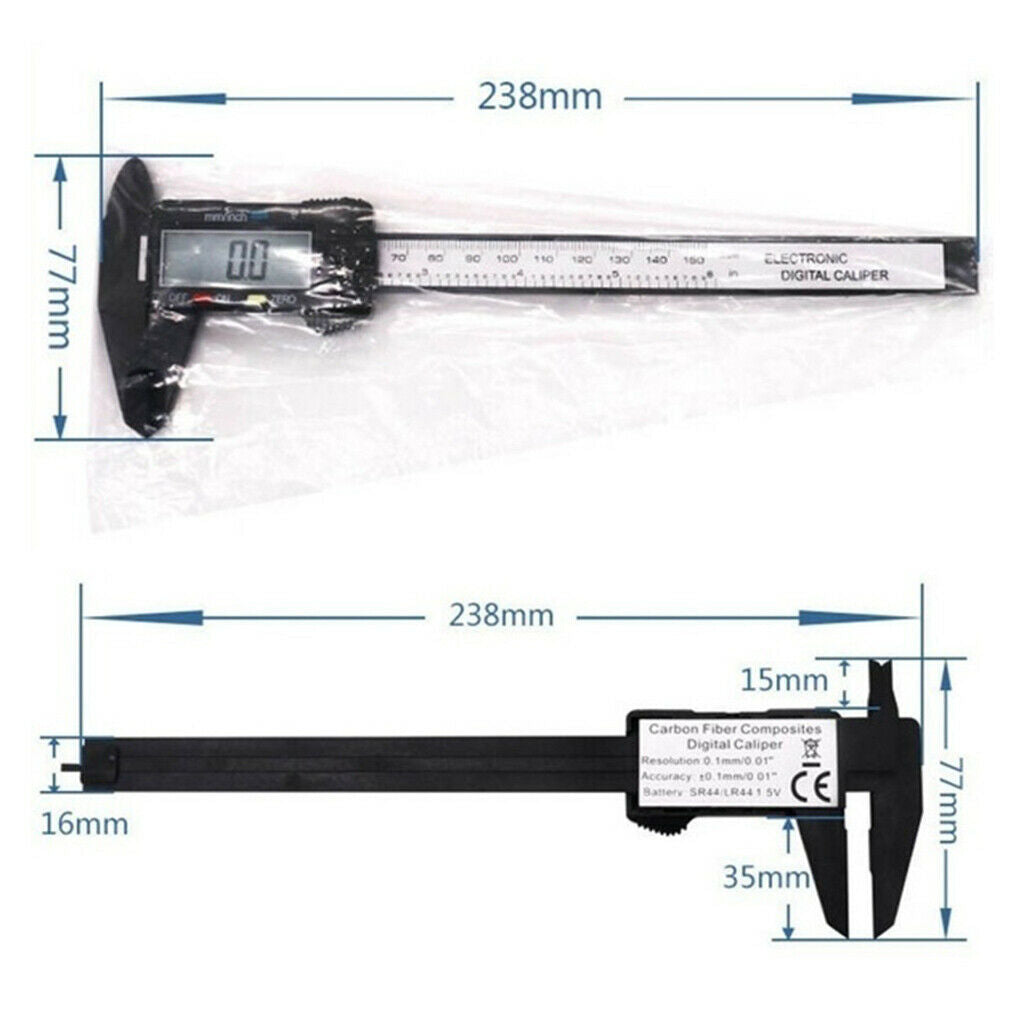 0-6\ Carbon Fiber Electronic Digital Caliper Tool Micrometer Ruler with LCD