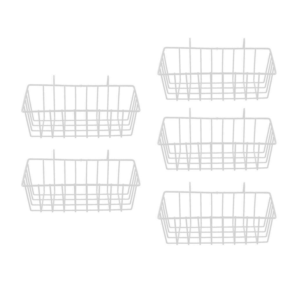 5Pcs Wall Grid Panel Hanging Basket Wall Decoration Organizer, Multi-Functional