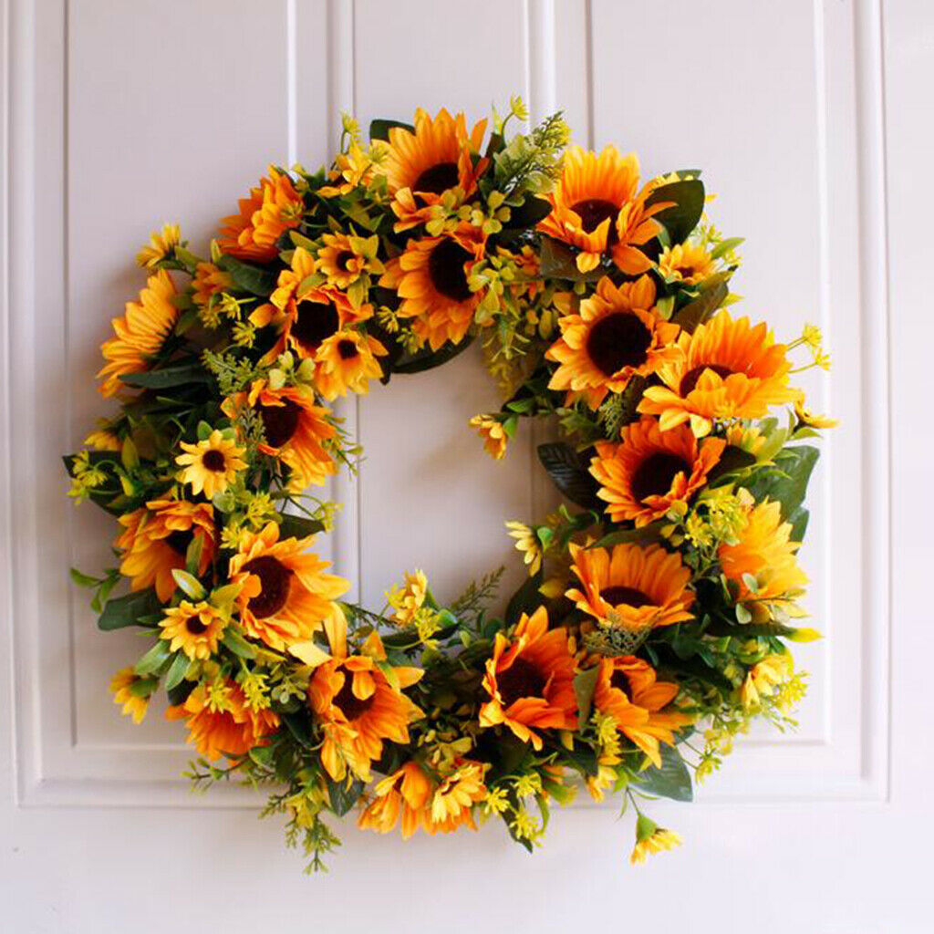Beautiful Artificial Spring and Summer Wreath Front Door or Home Decoration 16"