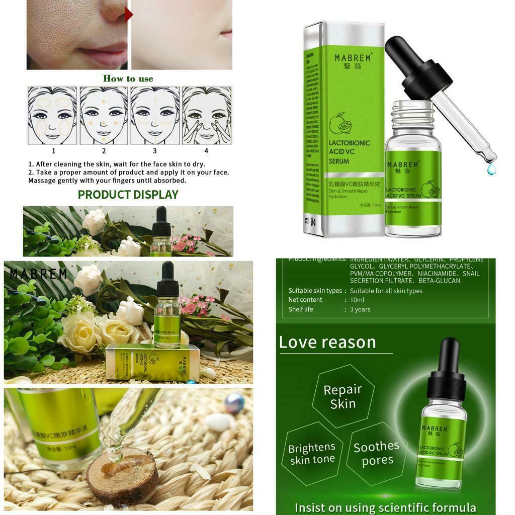 Natural Collagen Lactobionic Acid VC Serum Removes Keratin Blackhead Essence