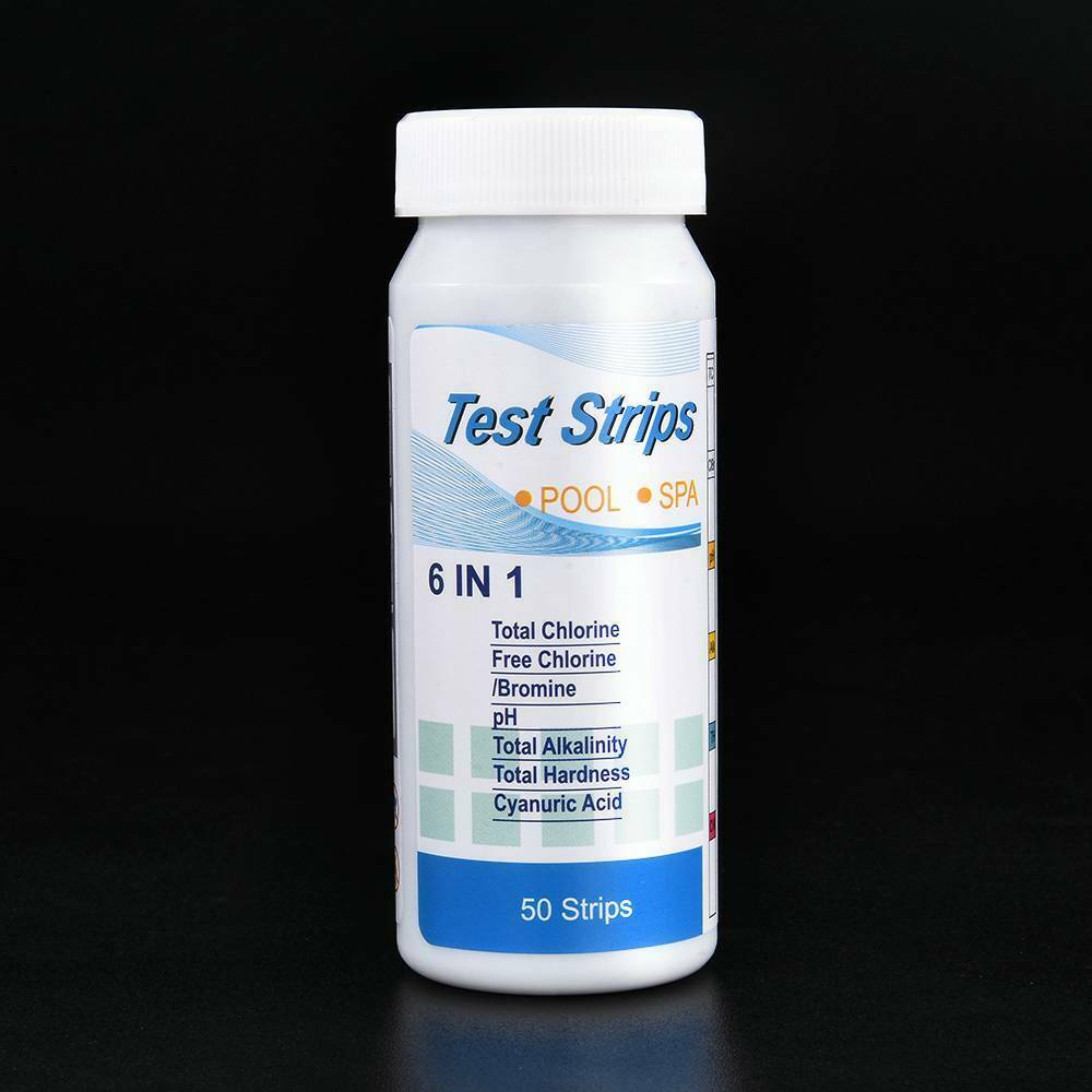 50 PCS Chlorine Dip Test Strips Hot Tub SPA Swimming Pool PH Tester Paper 6IN1
