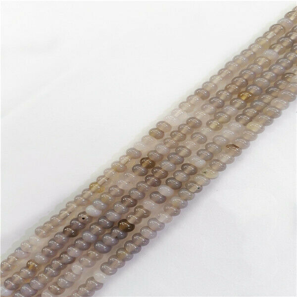 1 Strand 6x4mm Natural Gray Agate Rondelle Abacus Spacer Beads 15.5inch HH9386