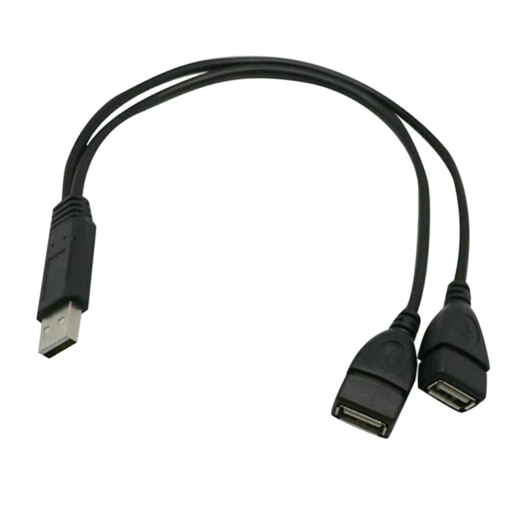 2pcs USB 2.0 1 to 2 Data Charge Extension Y Splitter Cord Converter Cable