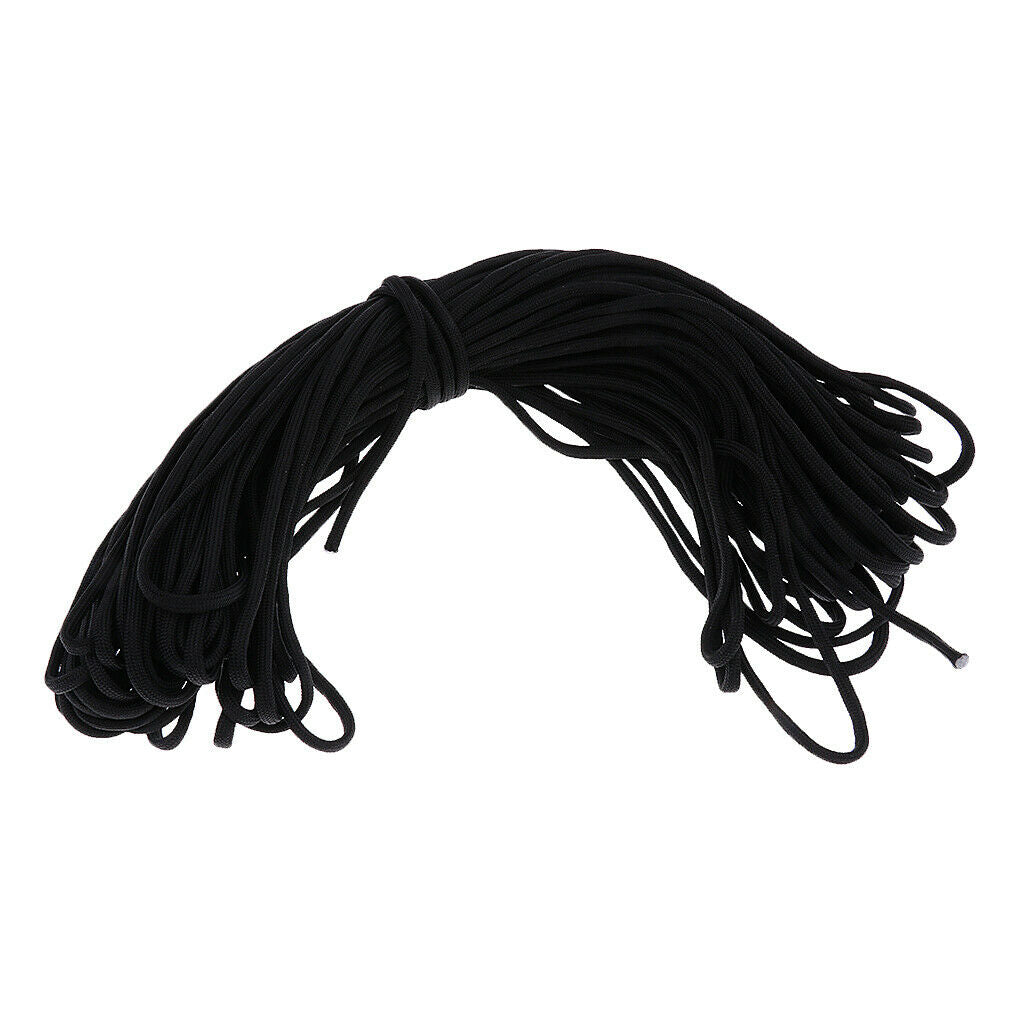 100FT Outdoor Camping Paracord Parachute Cord Rope 7 Strand Core Black