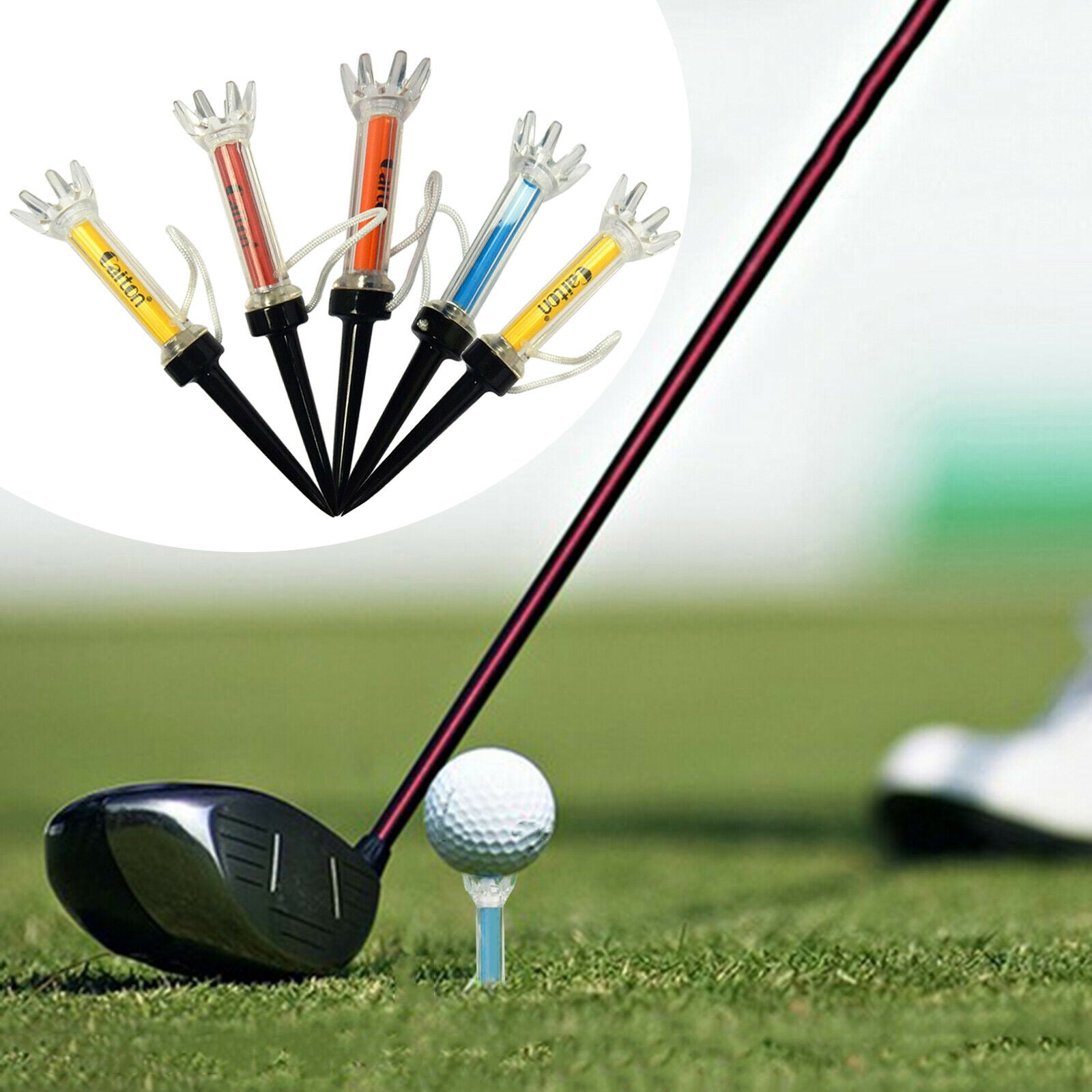 5x 90mm Plastic Magnetic Golf Tee 8 Claw Practicing Tees Golfer Training Aid