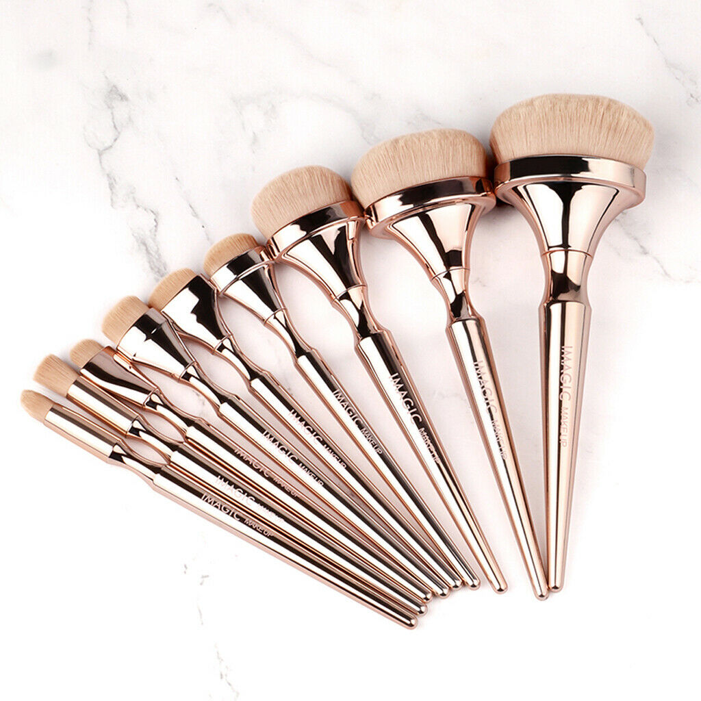 9 Pieces Luxurious Makeup Cosmetic Brushes Set Blush Powder Blending Brush