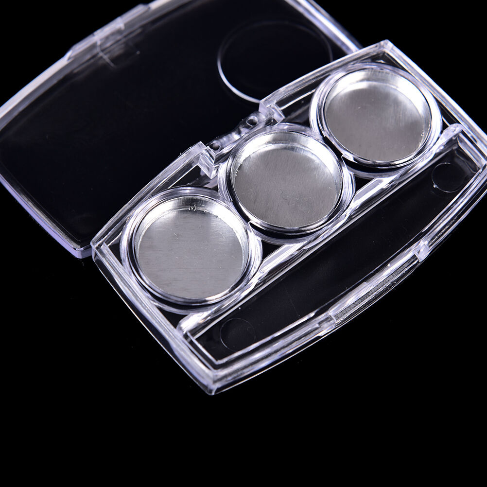 Empty 3Round Grids Eyeshadow Lipstick PowderBox Case Cosmetic Packing+Palette DD