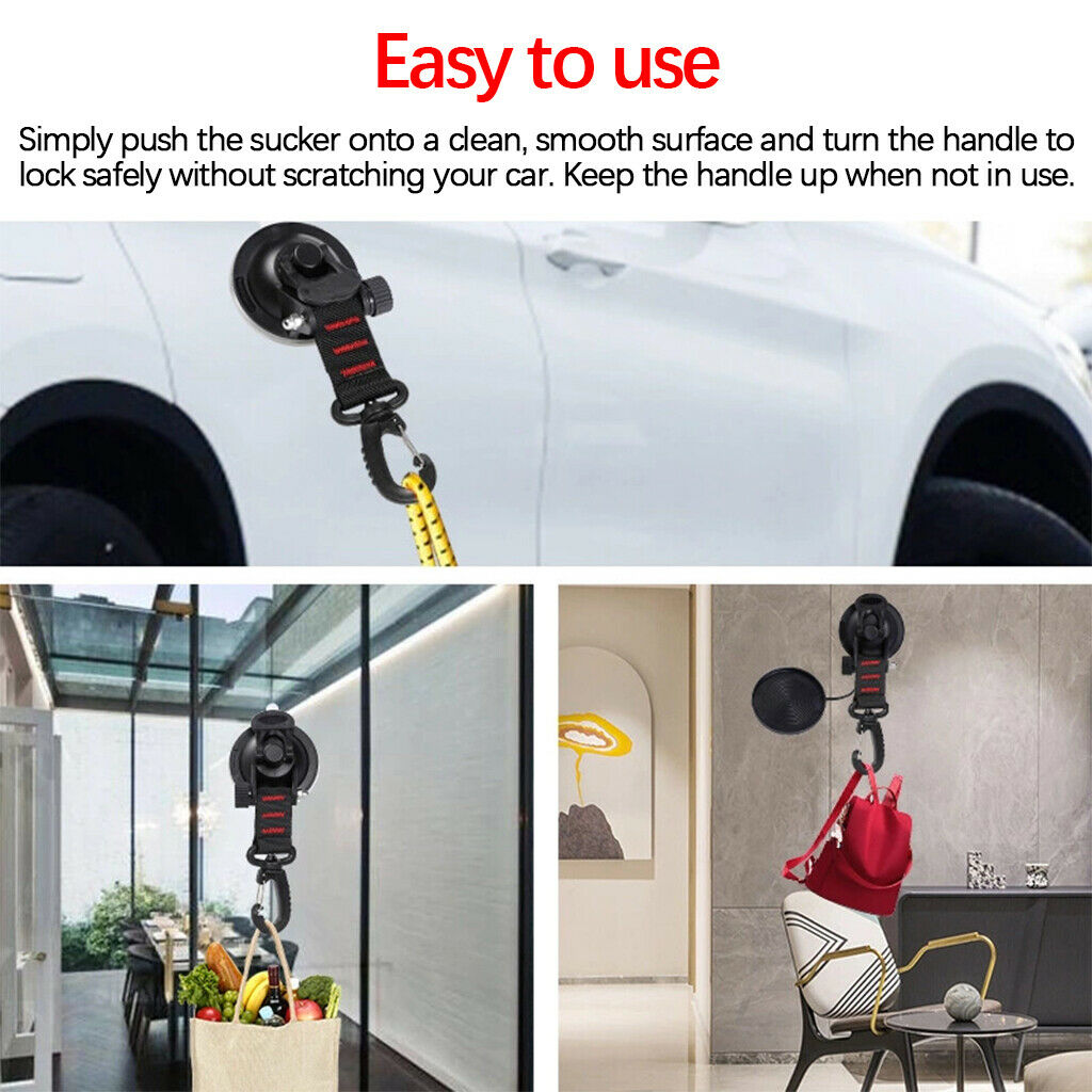 Max 10 kg Car Camping Vacuum Suction Cup Anchor with Hook for Bathroom