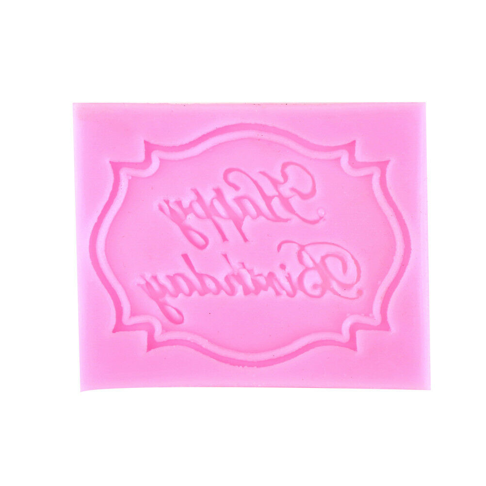 Happy Birthday silicone mold chocolate fondant cake decor baking Tool ute.l8