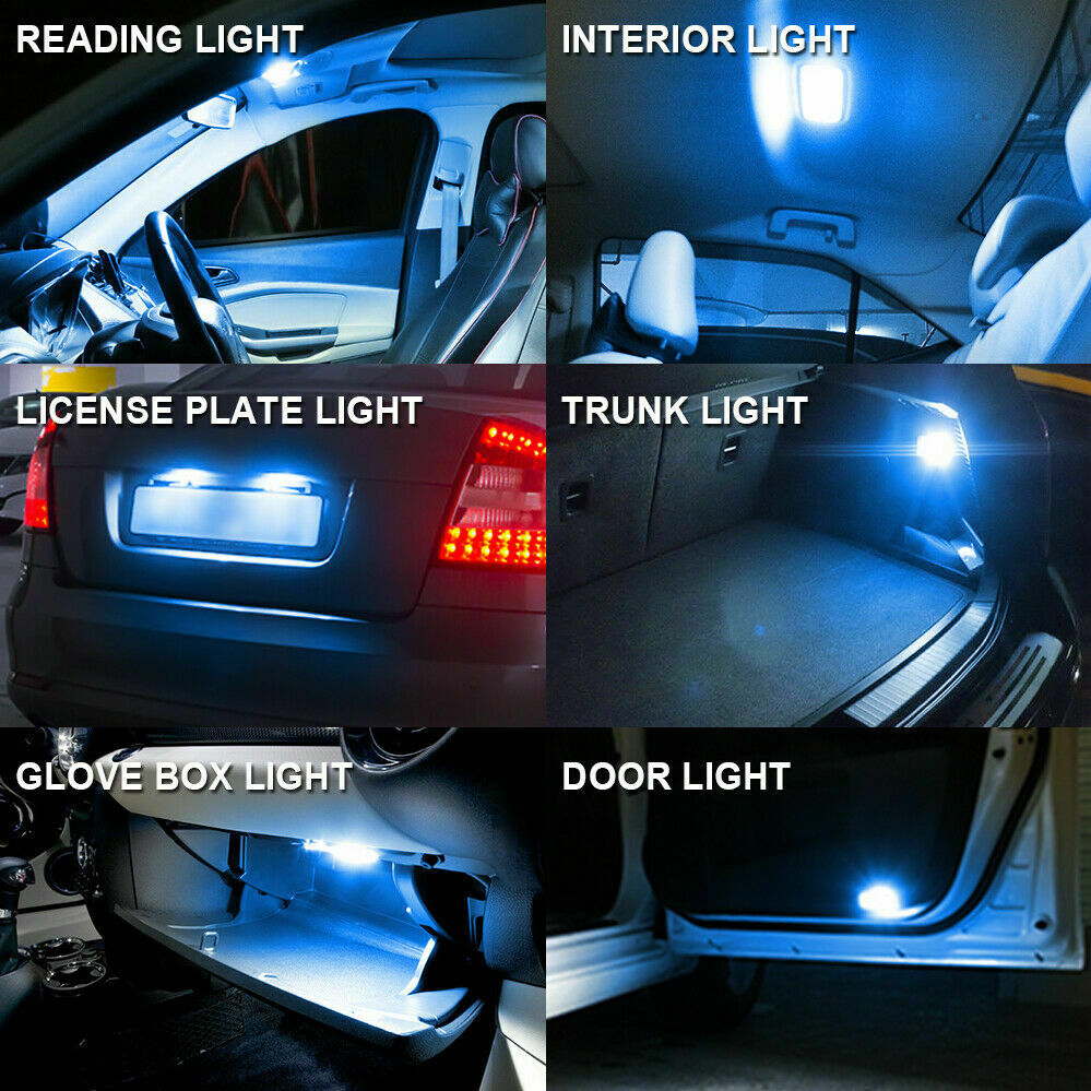 20PCS White T10 194 168 COB Bulb Car W5W Wedge Dash Roof Stop Parker Plate Light