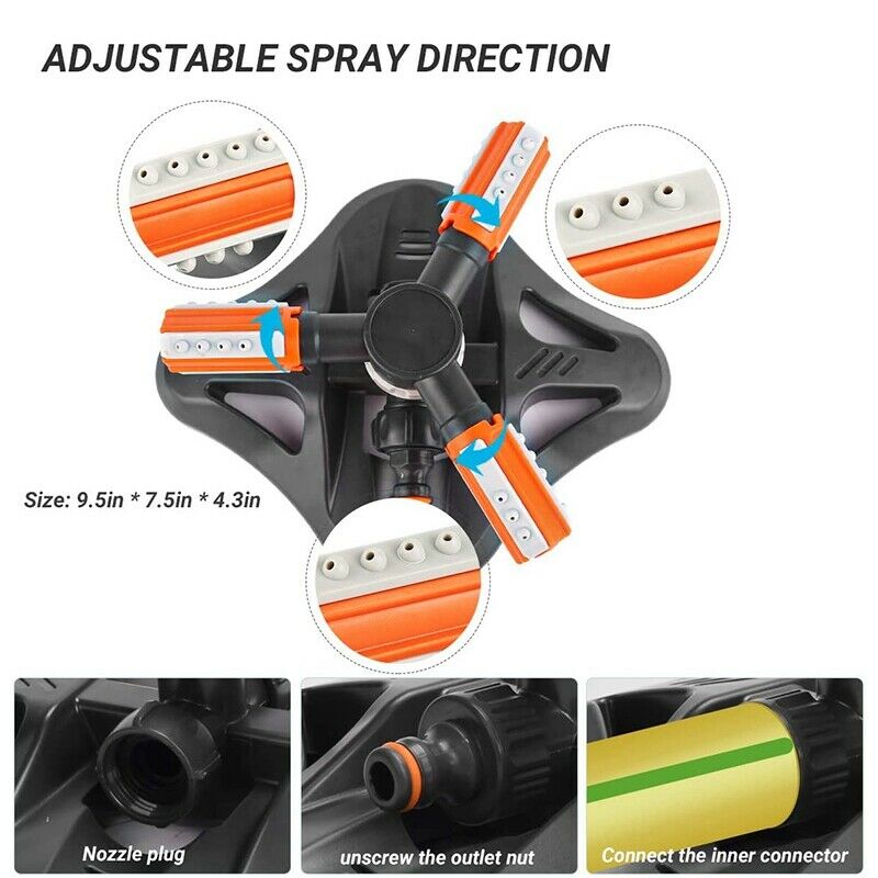Garden Sprinkler, Upgrade Lawn Sprinkler Automatic 360 Degree Rotating IrrigatX5