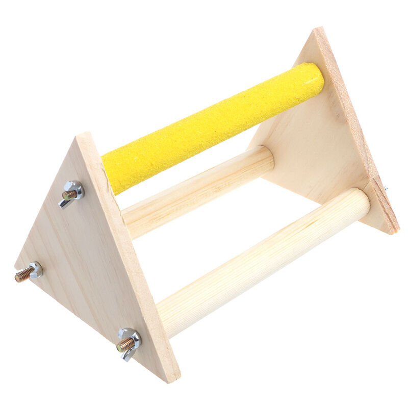 Pet Parrot Bird Wooden Perch Stand Rack Play Toys Training Activity Playstand