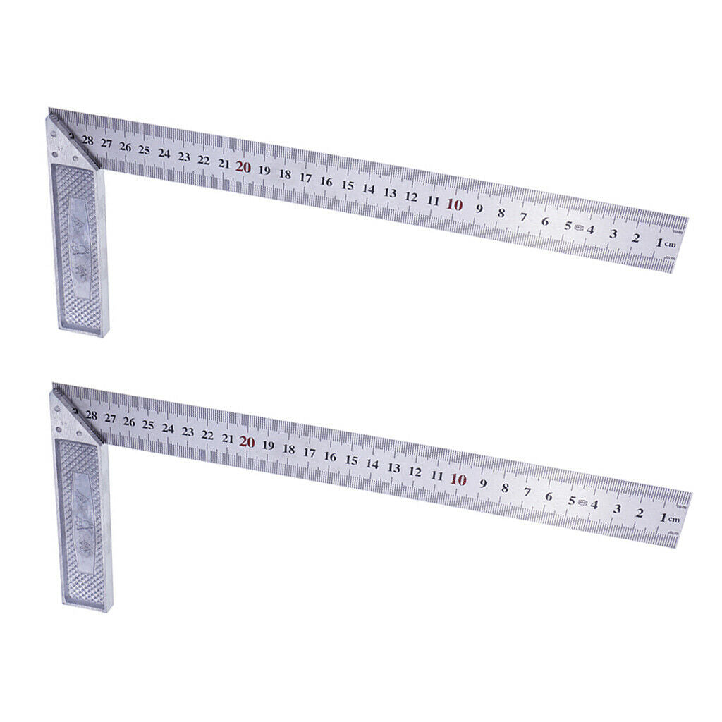 2x Steel Square Ruler for Engineer / Carpenter/ Dressmaking Measurement Tool