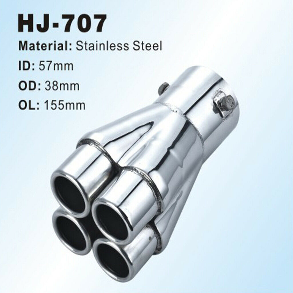 MagiDeal 57mm Stainless Steel Car SUV Exhaust Pipe Tail Muffler Tip 155mm*