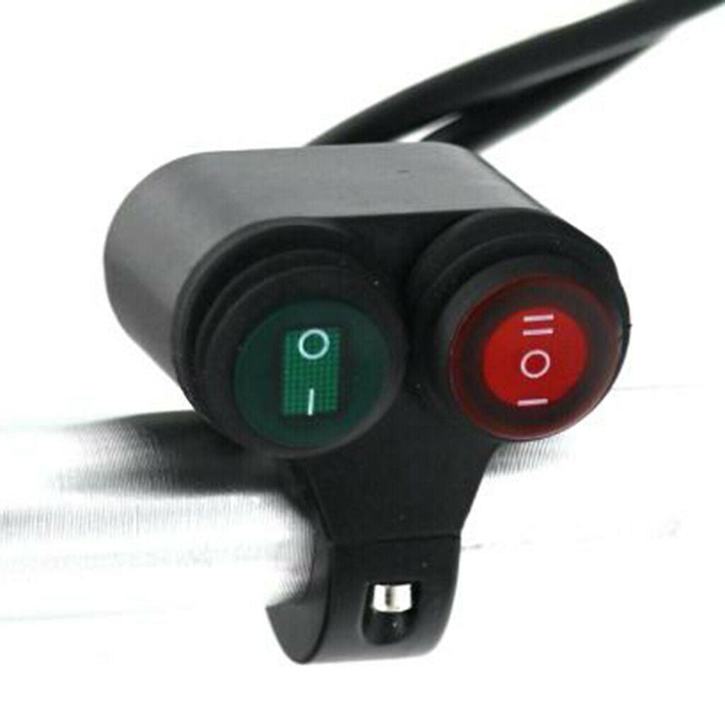 Motorcycle 22mm 7/8" Handlebar 2 Control Button Switch On/Off with Indicator