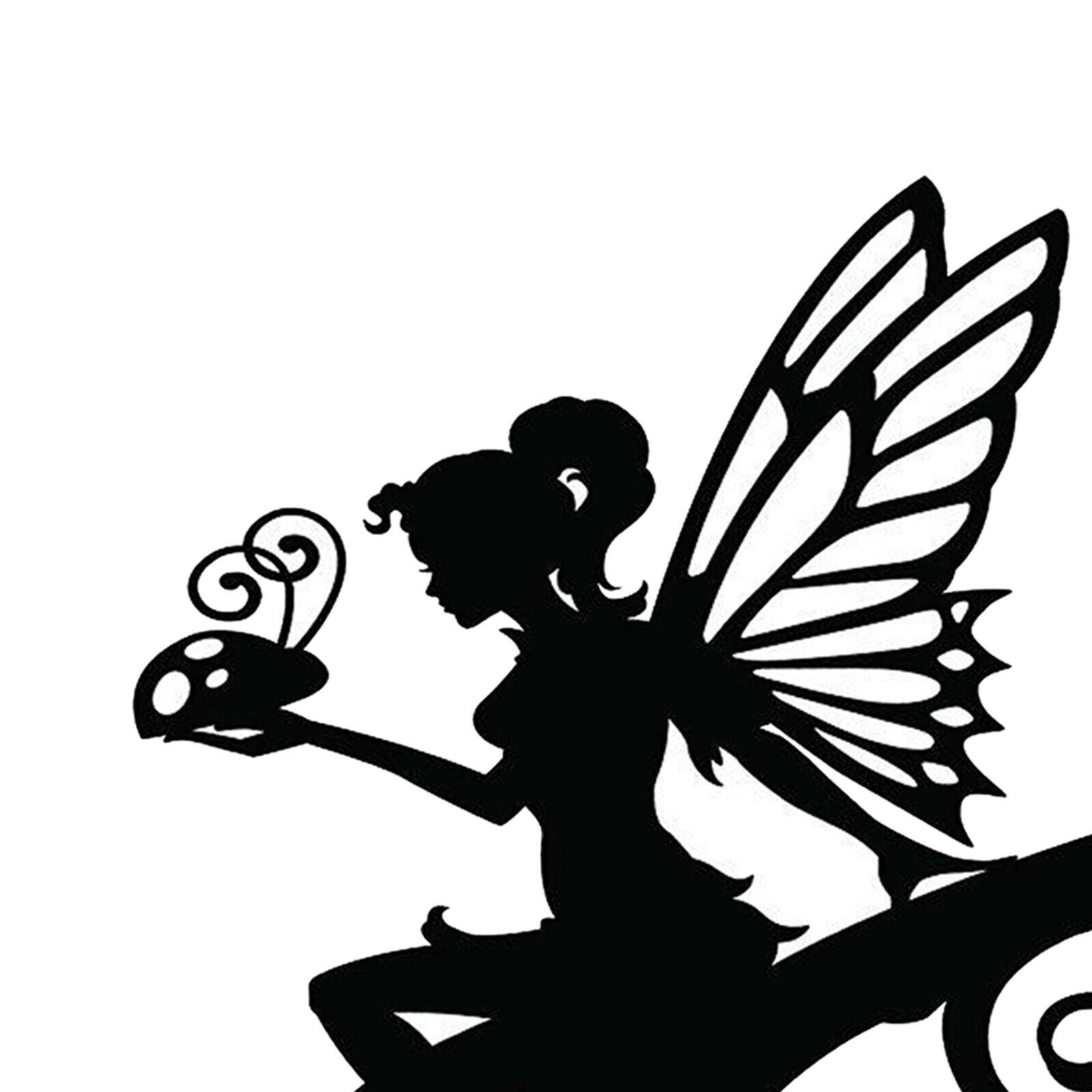 Garden Metal Art Fairy Silhouette Statue for Home Decor Backyard Tree Wall