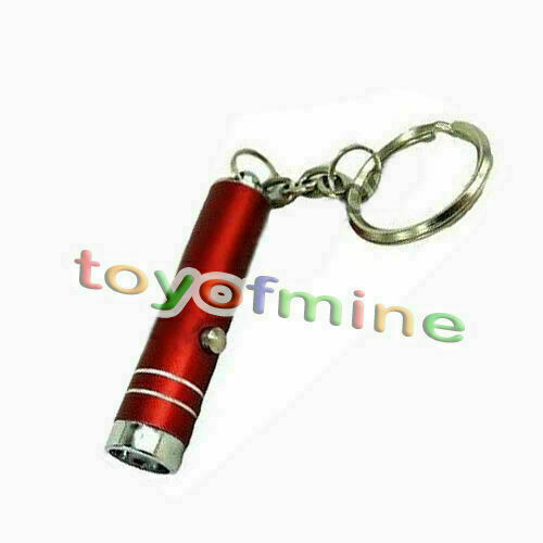 Mini 1 LED Handheld Bright Flashlight Lamp Torch with Keychain +Batteries